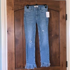Free People Great Heights Frayed Skinny Jeans